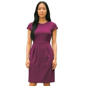 MM LaFleur Deep Plum Purple Size 0 Masha Midi Sheath Dress